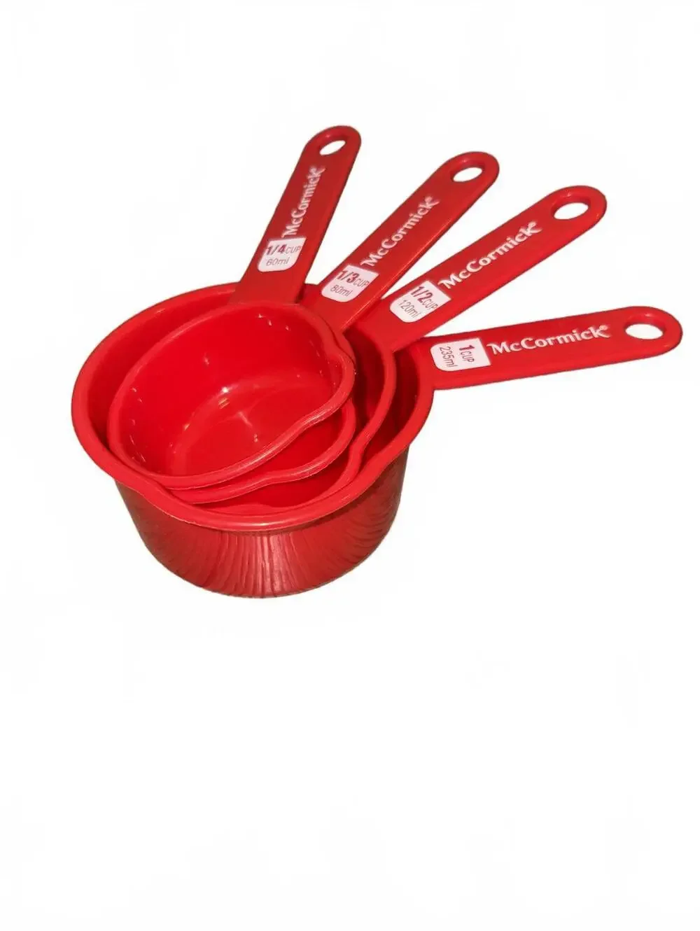 McCormick Red Plastic Measuring Cups Set